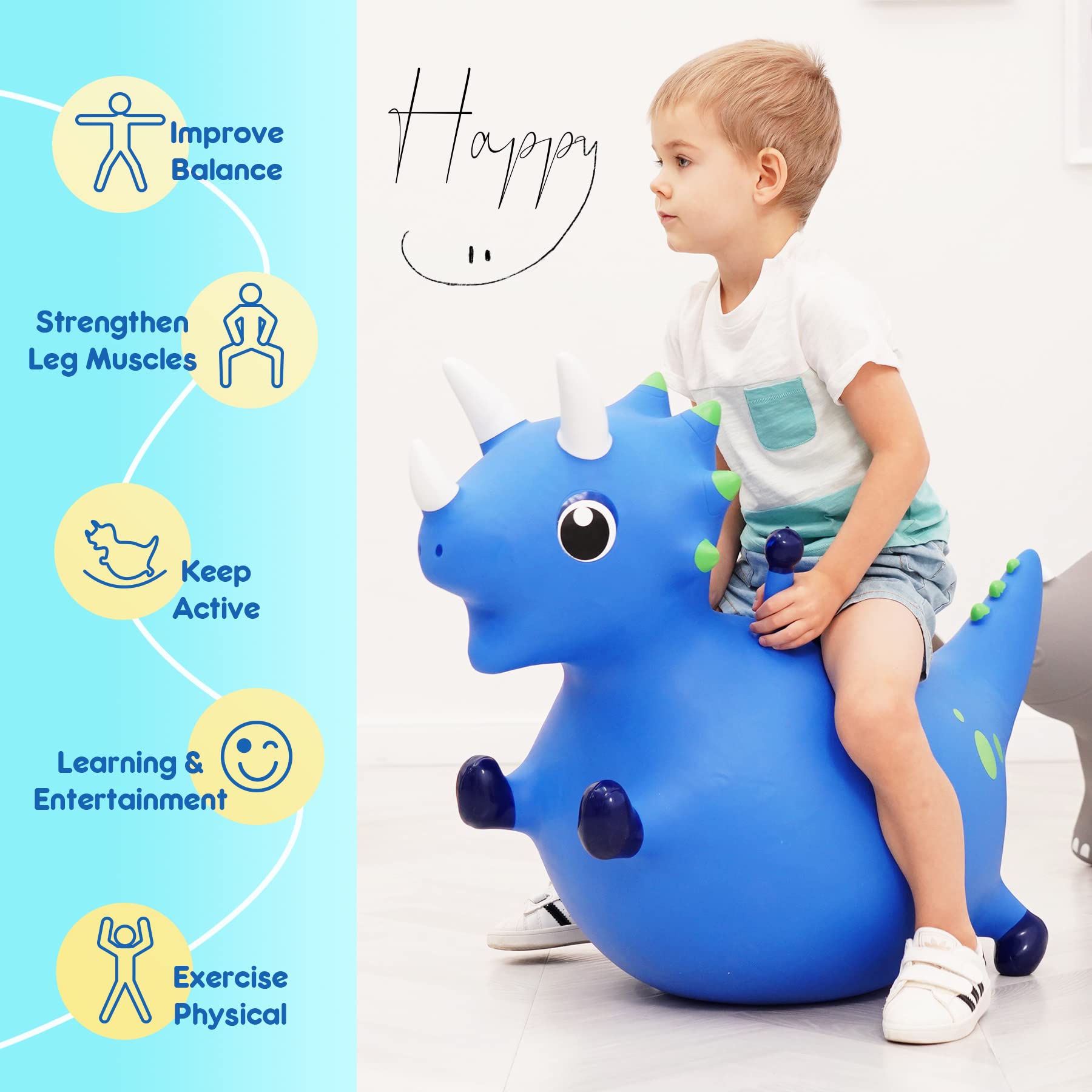 ZOOJOY Dinosaur Hopper pump-included feature makes setup quick.