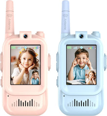 ZOKBOM video walkie talkie kids two-pack in use for family play.