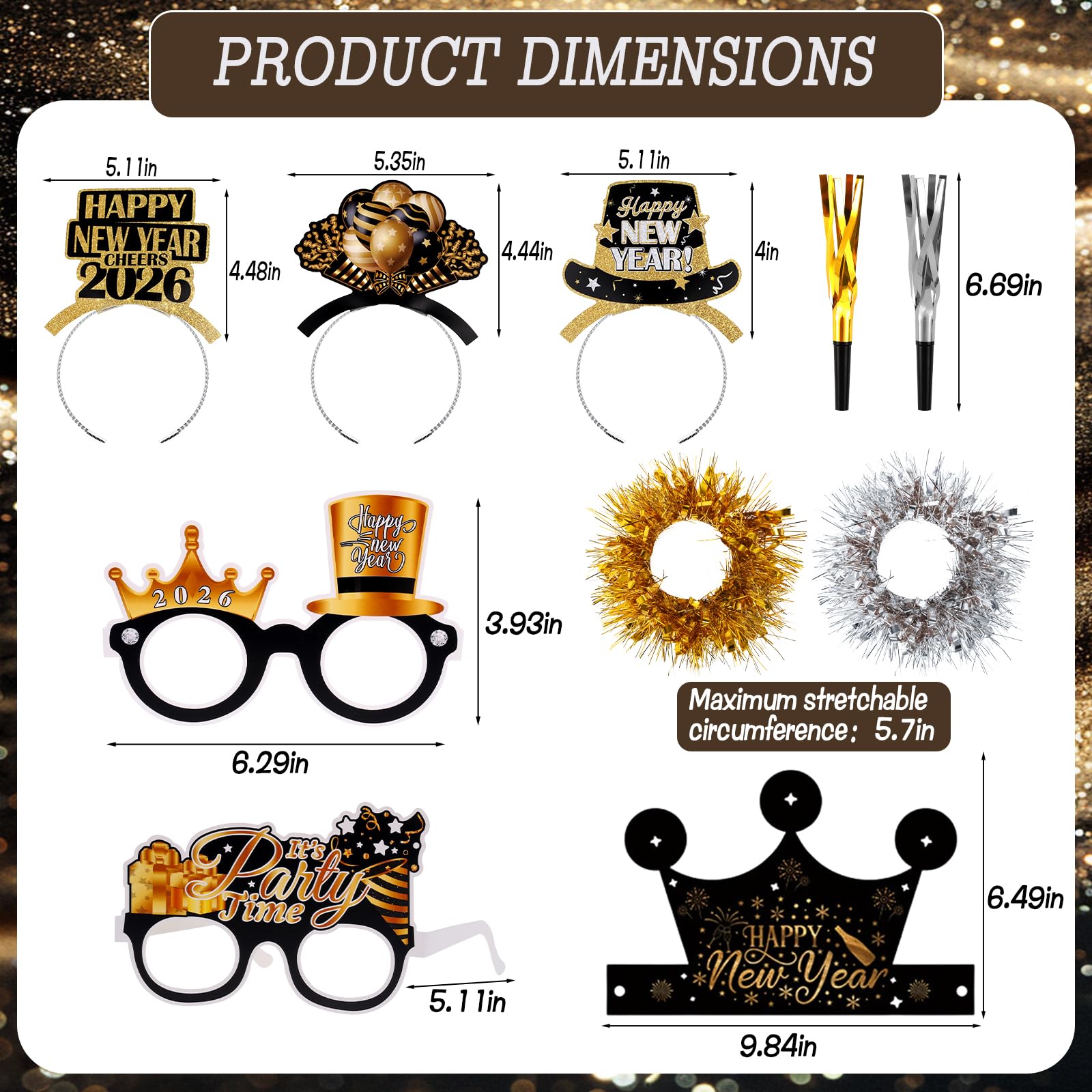 Zoketriton new year's crown hats for stylish party looks
