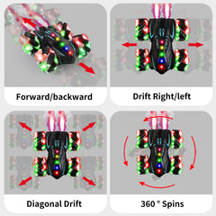 Zokugar stunt car performing a side drift for dynamic action