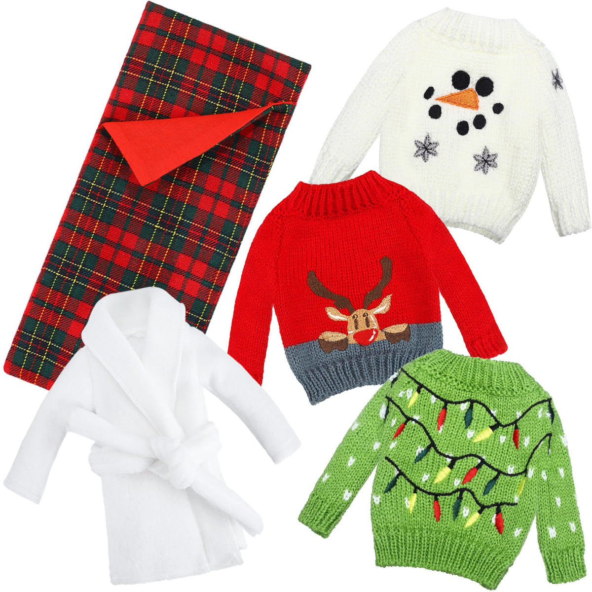 Zomiboo Santa knitted sweater for 11-12 inch dolls, festive dress up.