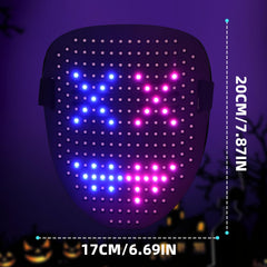 Zonasyrn LED mask wearer in cosplay with radiant visuals