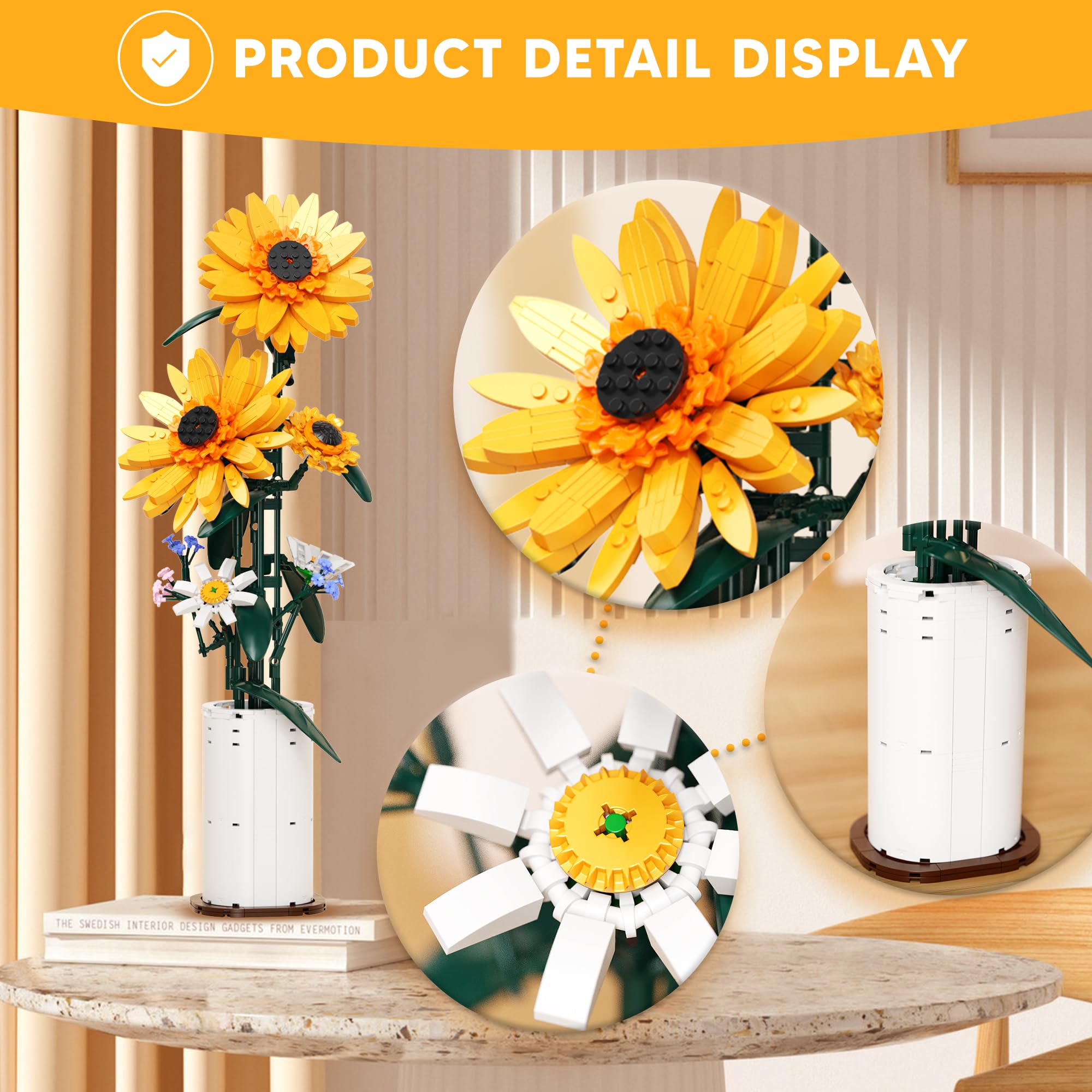 ZONECYTD Close-up of colorful bricks highlights petals and realistic layering