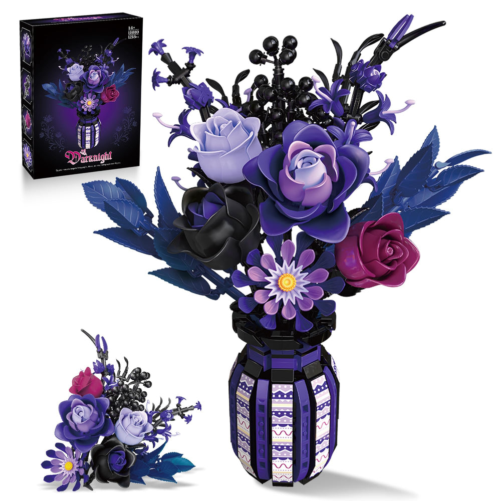 ZONECYTD Gothic Purple Rose Bouquet, dramatic centerpiece for unique home décor.