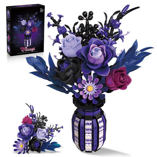 ZONECYTD Gothic Purple Rose Bouquet, dramatic centerpiece for unique home décor.