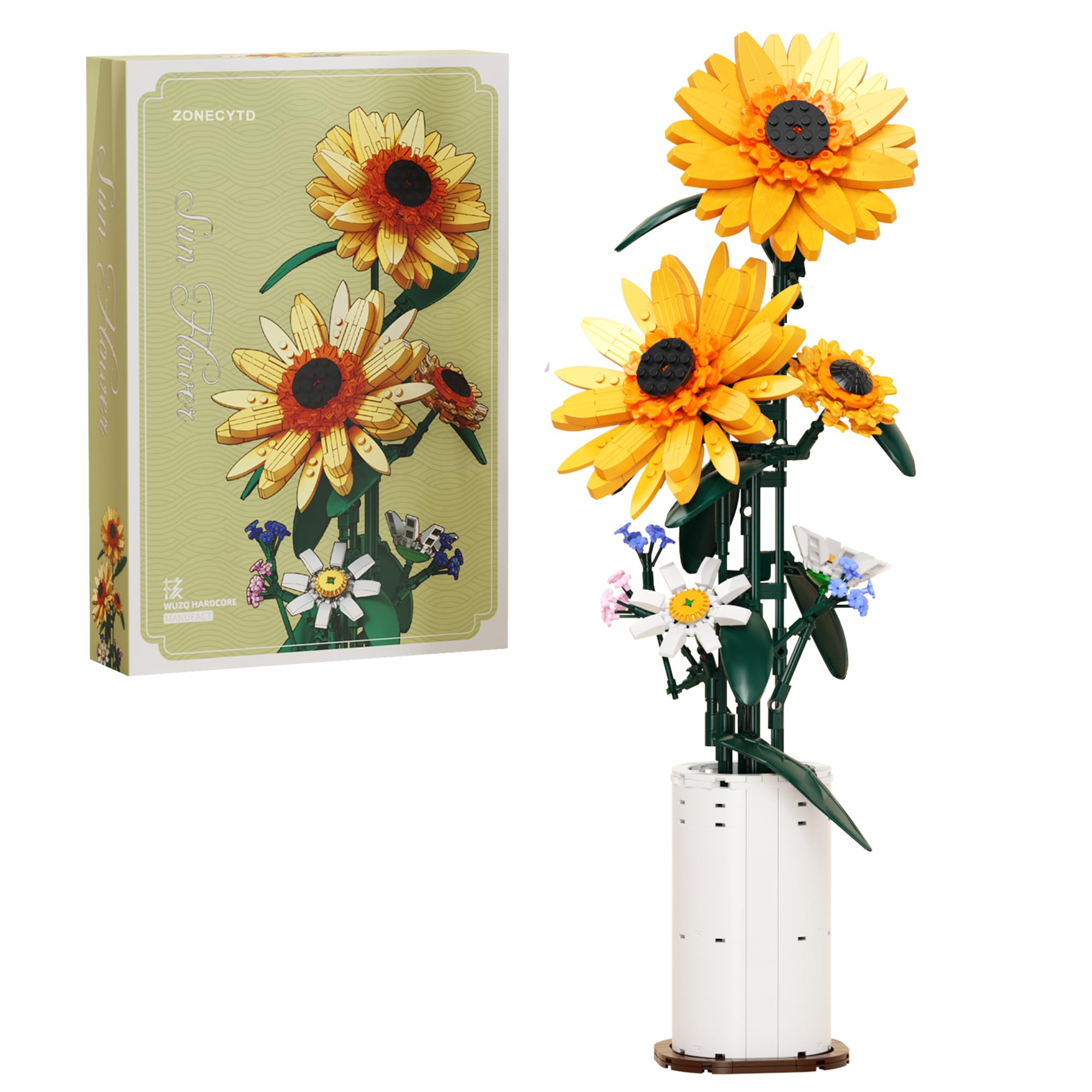 ZONECYTD Sunflower Bouquet Bricks brighten your space for vibrant home decor