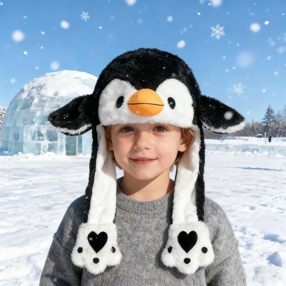 ZONESTA Penguin Ear Hat with movable ears for playful costumes and photos.