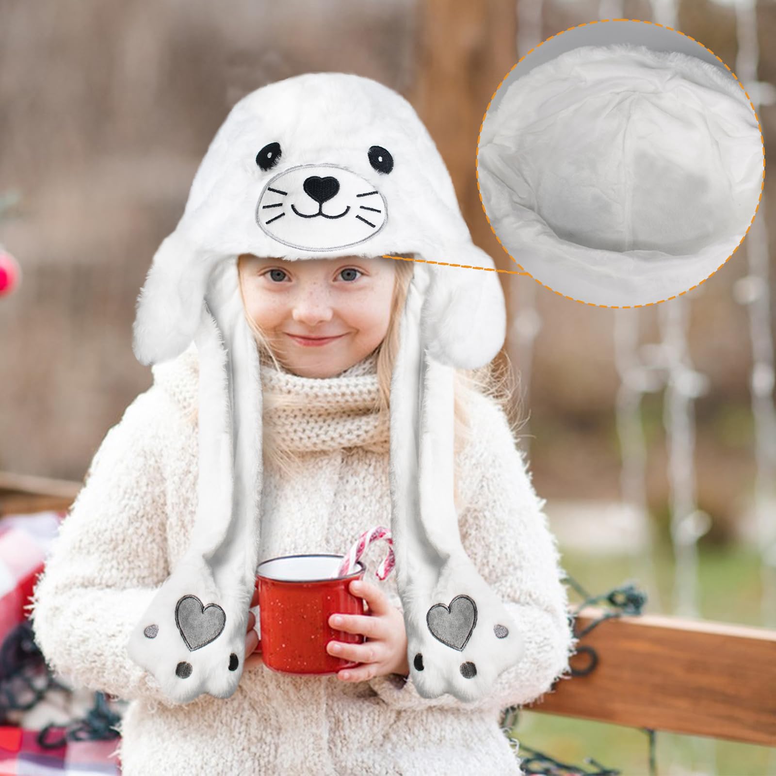 ZONESTA plush ear-moving hat gift-ready packaging for holidays.