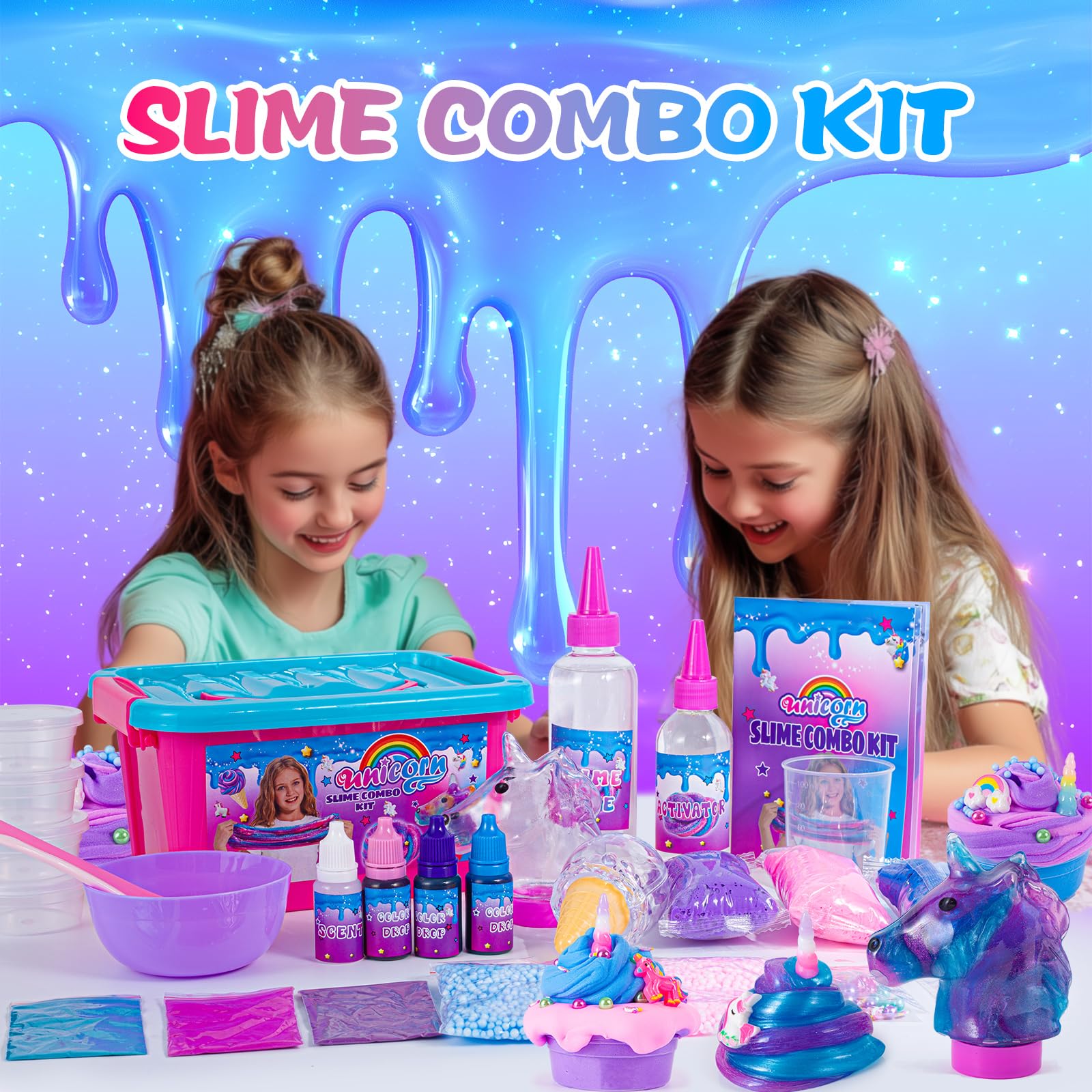 ZOnFRTO Mini Unicorn Slime Kit – color palette for vibrant mixing