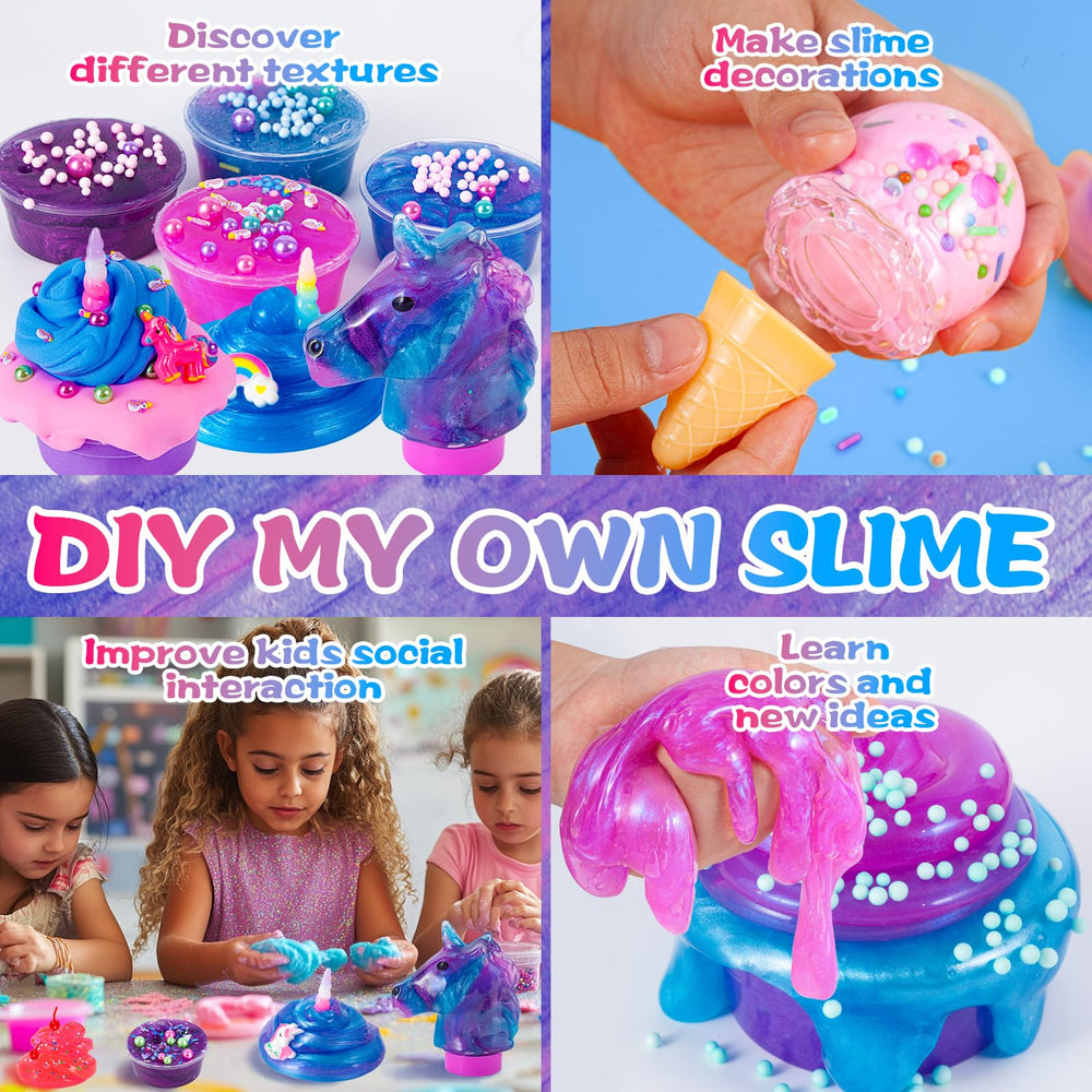 ZOnFRTO Mini Unicorn Slime Kit – glimmer crunchy slime for texture-rich sensory fun