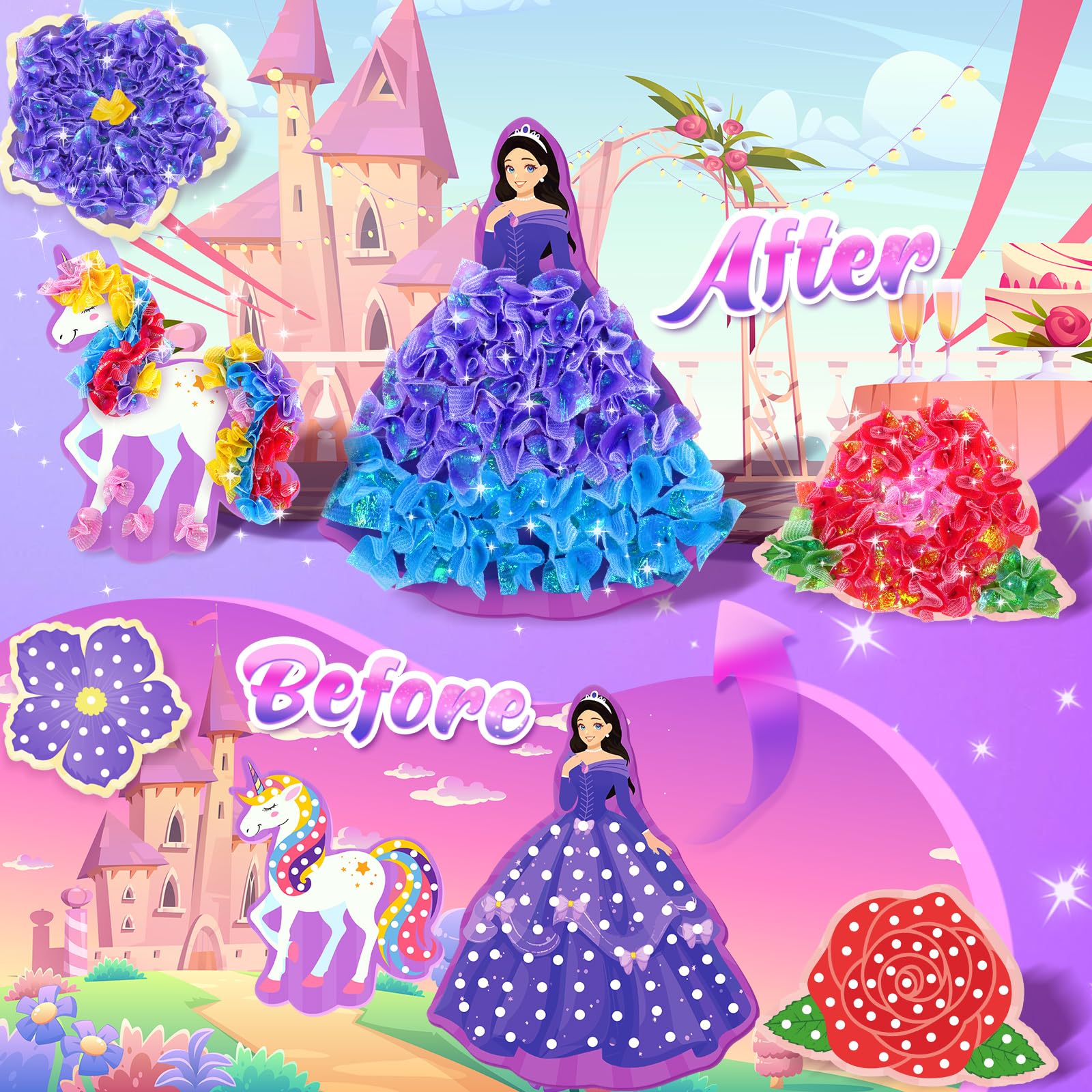 ZOOI Poke Art Kits foam flowers for pattern design.