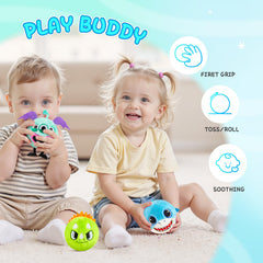 ZOOJOY 3-inch plush ball with soft core for gentle throws.