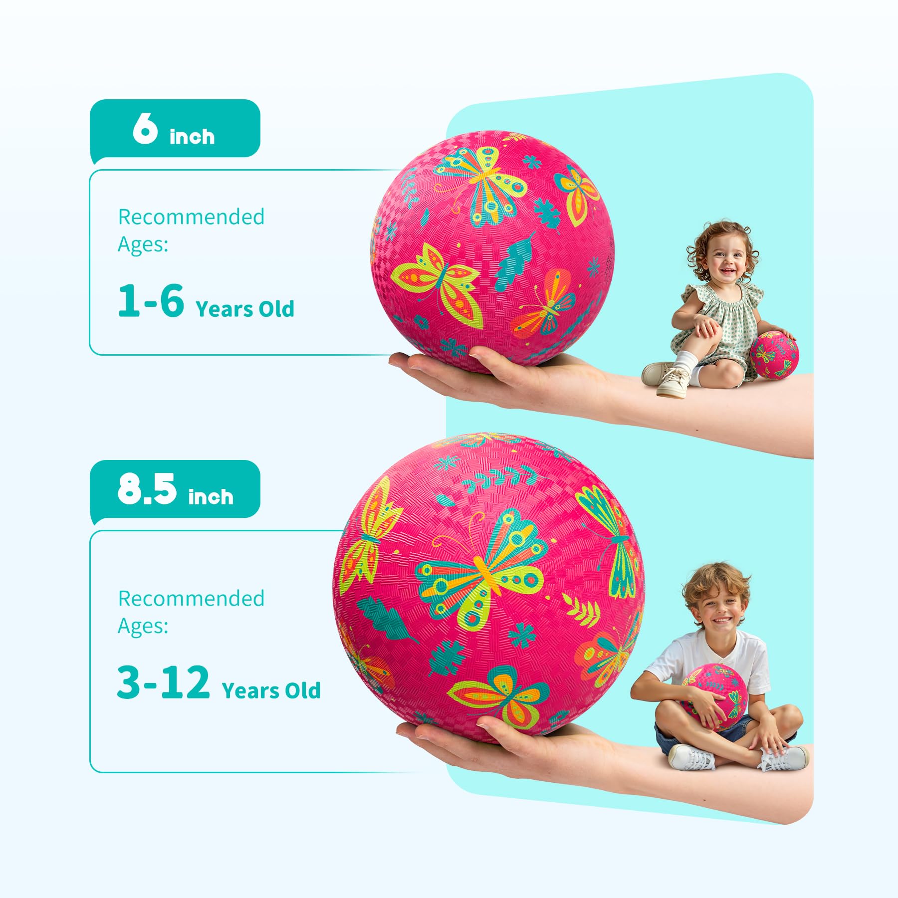 ZOOJOY 8.5-inch ball close-up showing durable rubber for reliable bounce.