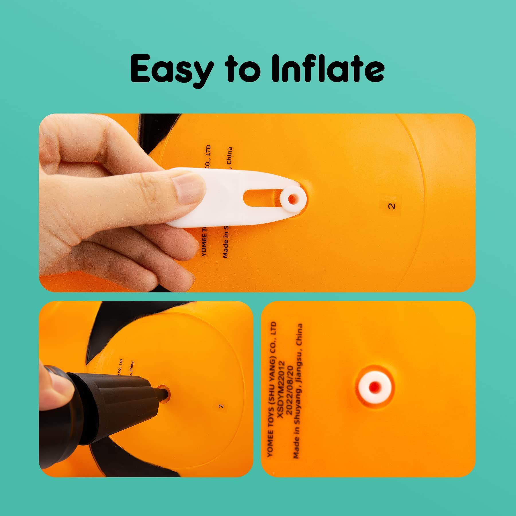 ZOOJOY Bee Bouncy Hopper inflation steps image demonstrating quick setup