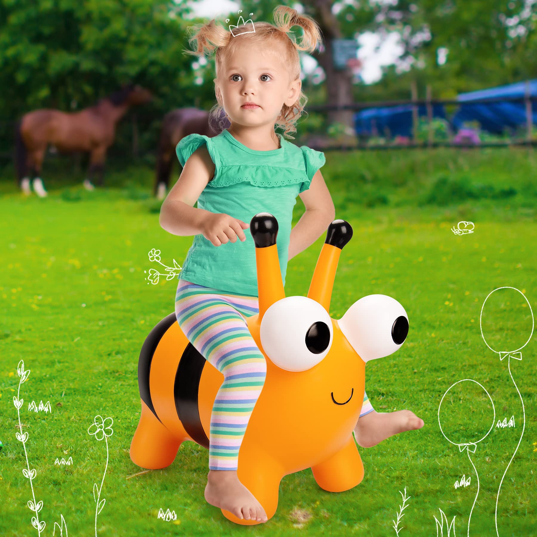 ZOOJOY Bee Bouncy Hopper child playing indoors with the hopper