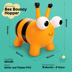 ZOOJOY Bee Bouncy Hopper side view highlighting compact indoor footprint