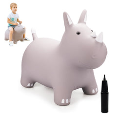 ZOOJOY bouncy horse hopper grey front view, inviting active play indoors