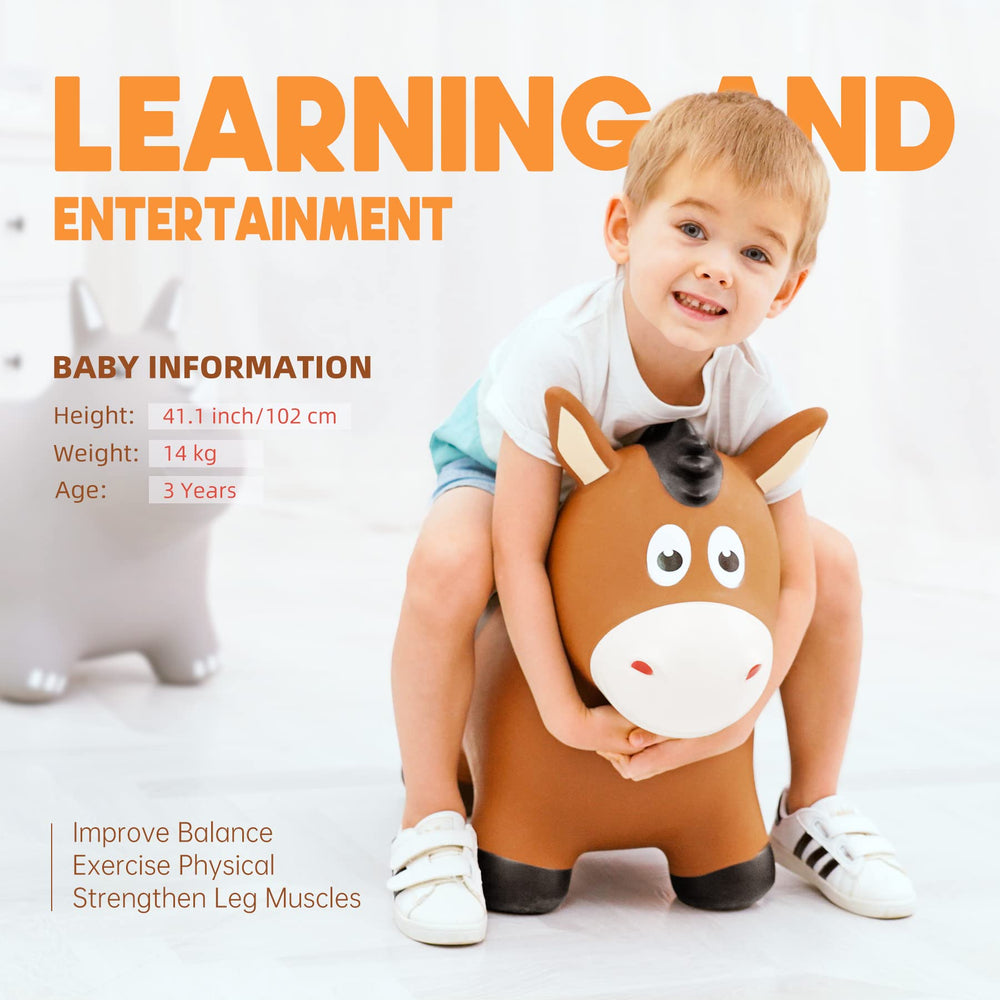 ZOOJOY bouncy horse toy with flowing mane for imaginative play