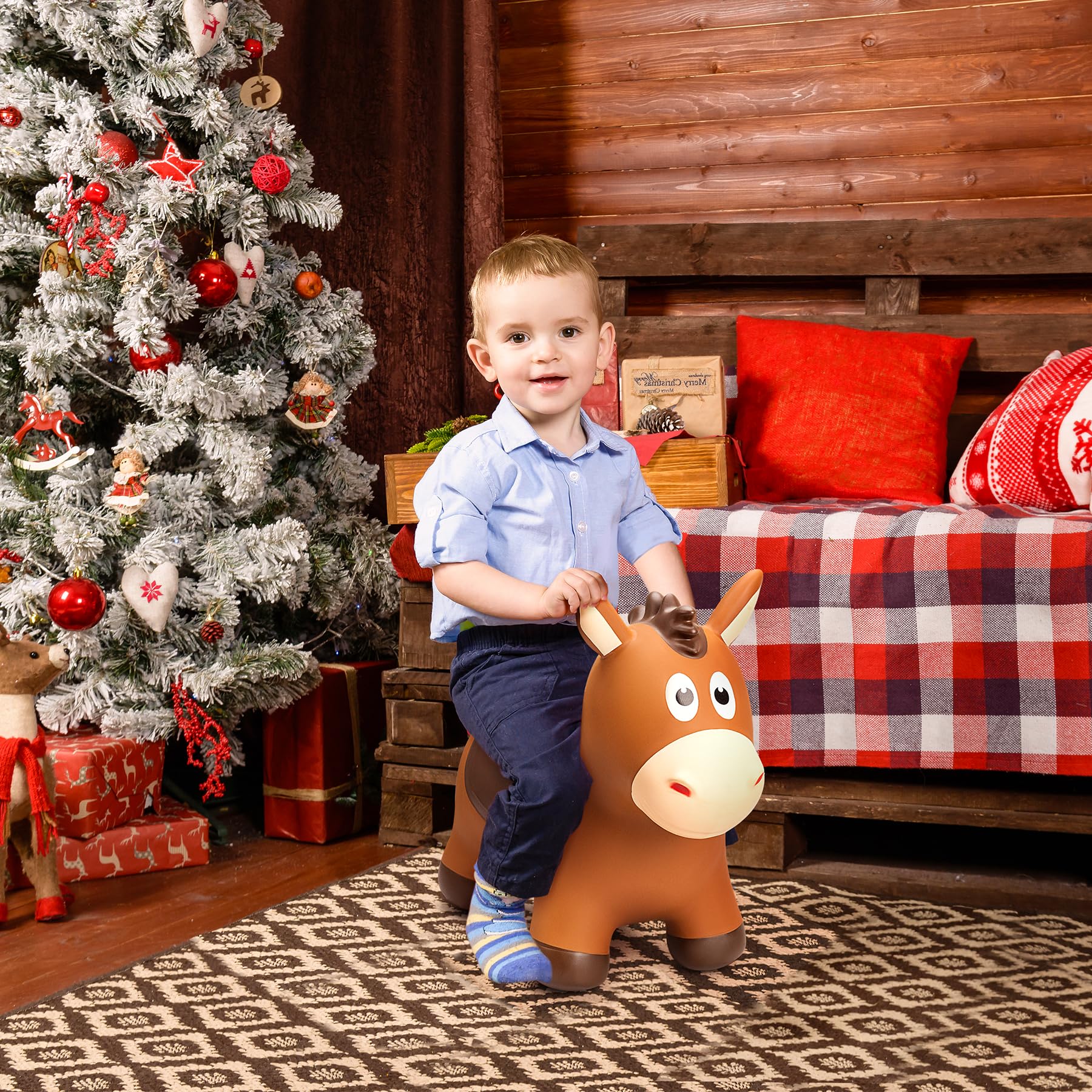 ZOOJOY ride-on horse suitable for indoor and outdoor fun