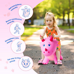 ZOOJOY dinosaur hopper inflation packaging image illustrates quick setup