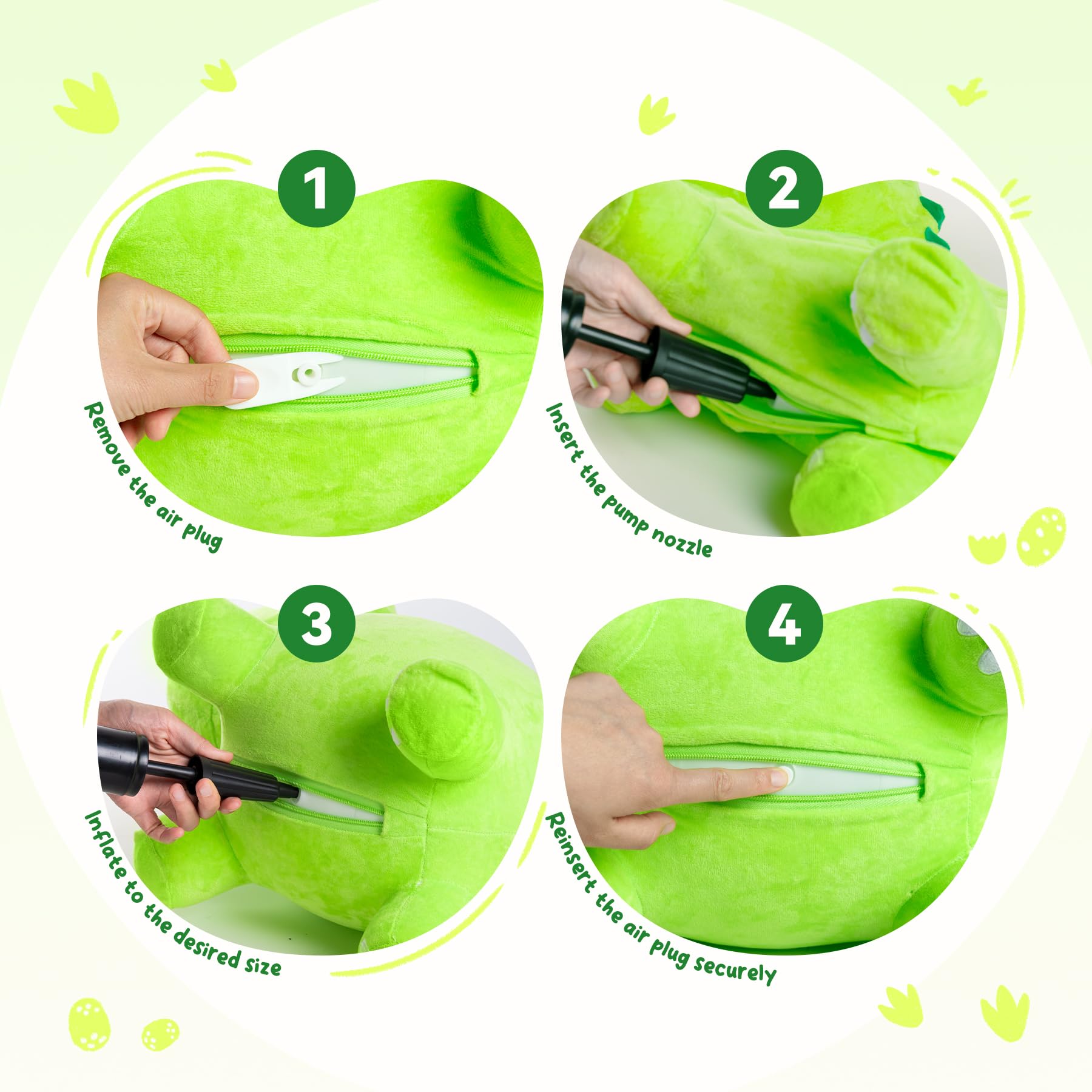 ZOOJOY plush dinosaur hopper has soft plush texture for comforting tactile feel
