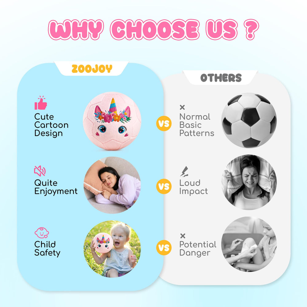 ZOOJOY featherlight ball offers soft kicks that protect floors.