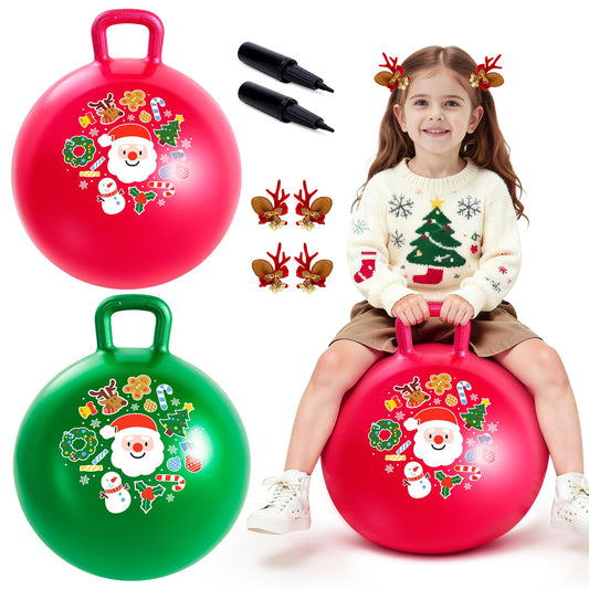 ZOOJOY hopper ball 18-inch red with handle for safe indoor and outdoor play.