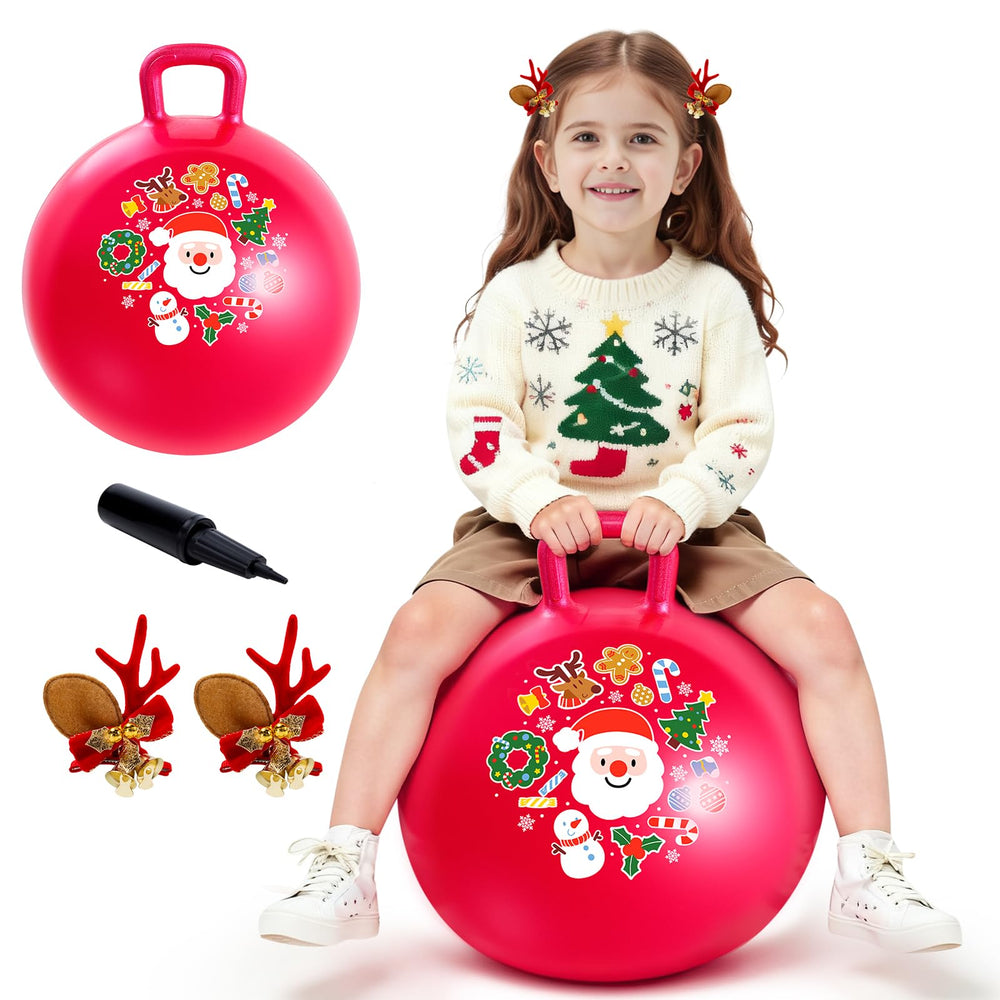 ZOOJOY hopper ball 18in Santa red for energetic play and holiday fun.