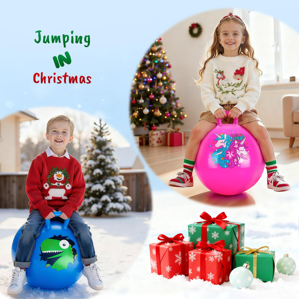 ZOOJOY blue dinosaur hopper ball with grip handle boosts balance and coordination.