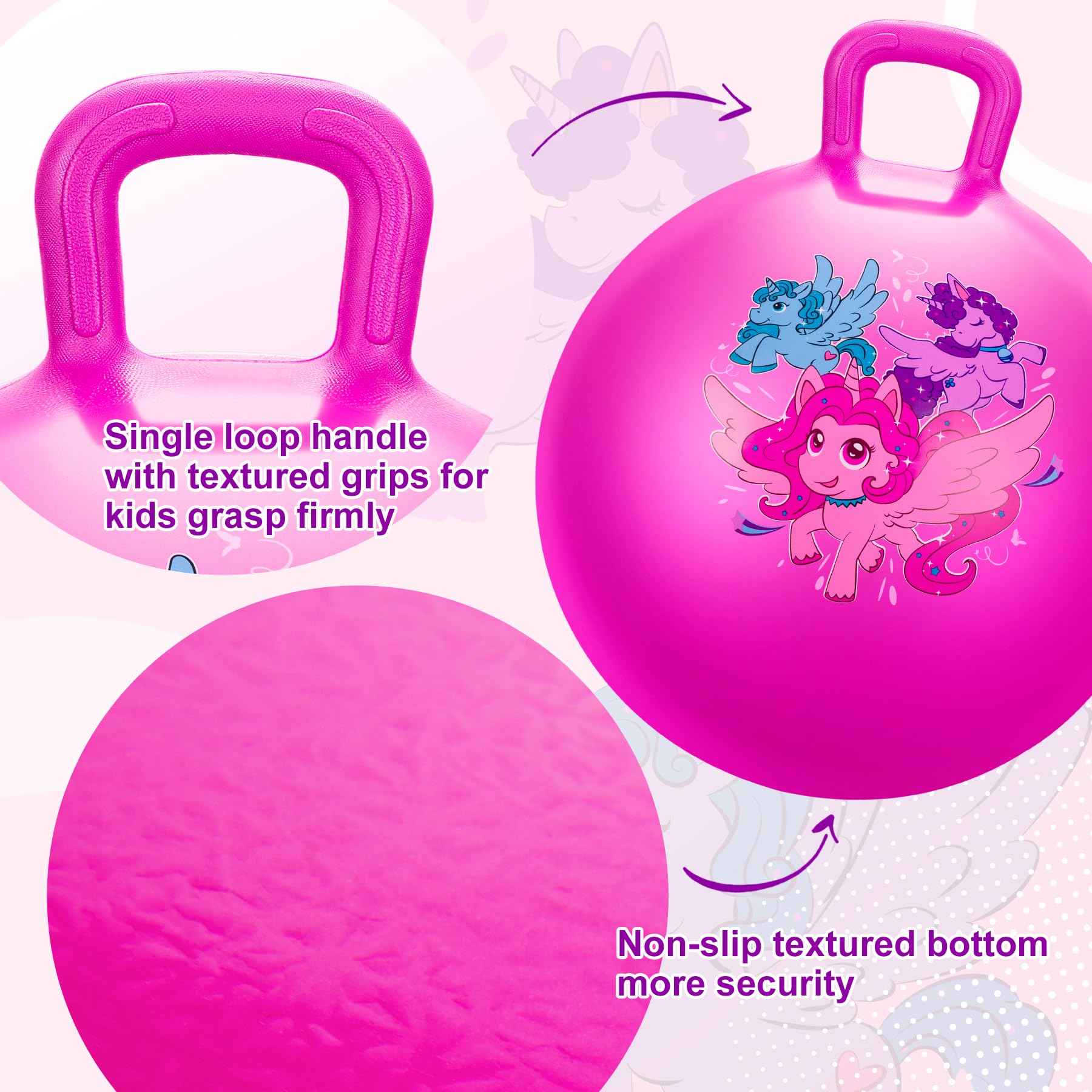 ZOOJOY unicorn hopper ball with pump for quick inflation
