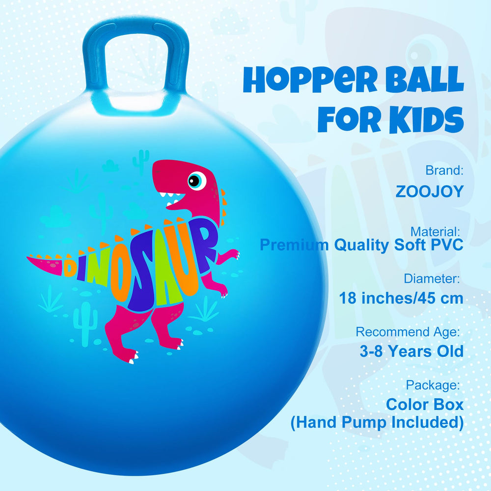ZOOJOY blue dinosaur hopper ball for indoor and outdoor fun