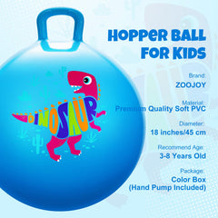 ZOOJOY blue dinosaur hopper ball for indoor and outdoor fun