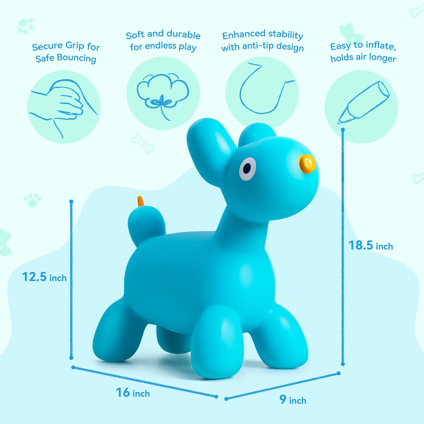 ZOOJOY inflatable-ride-on-hopper-base provides a sturdy jumping platform.