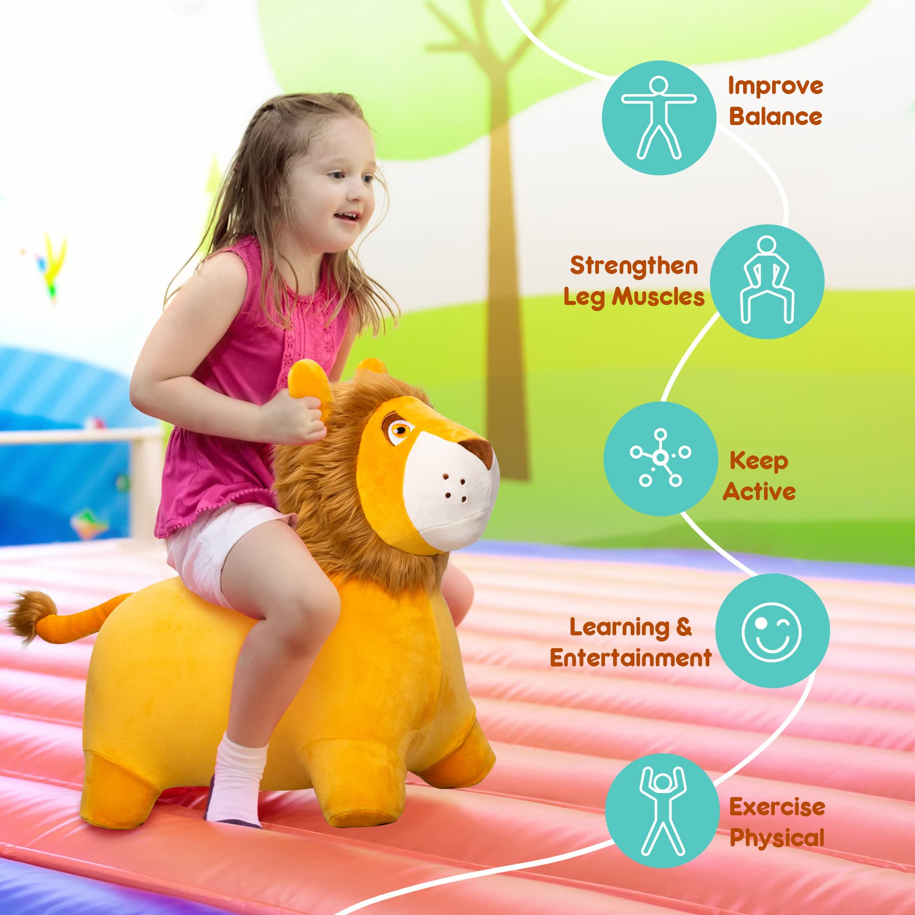 ZOOJOY Lion Hopper soft removable cover for easy cleaning.