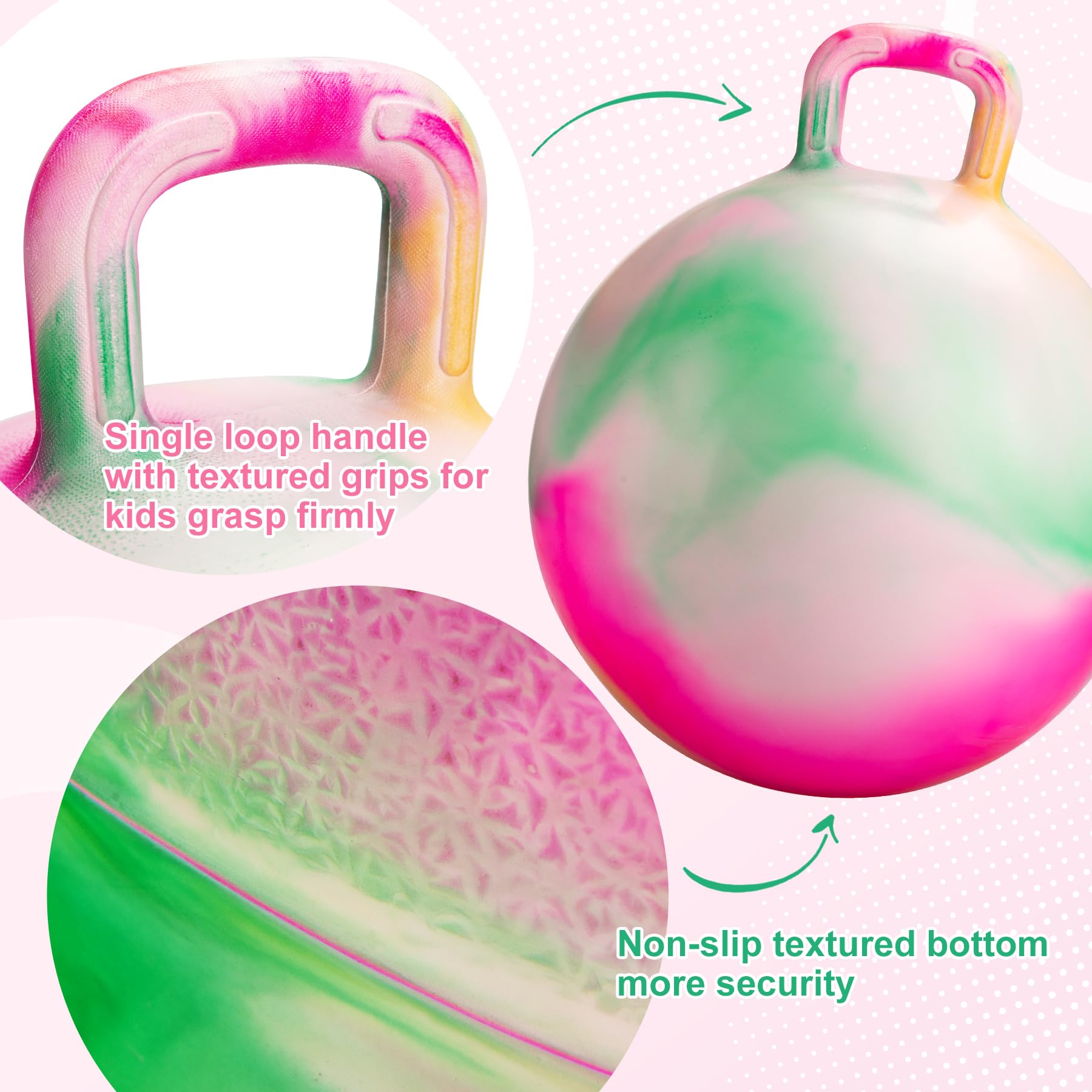 ZOOJOY Pink-green clouds design boosts bright visuals during kid play.