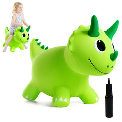 ZOOJOY plush dinosaur hopper with green cover for cozy indoor and outdoor play