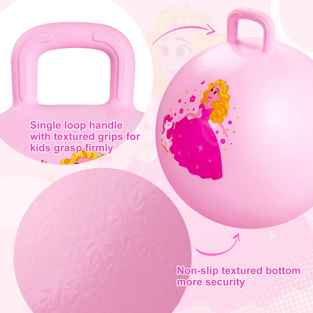 Inflation pump included with ZOOJOY Princess Hopper Ball for quick setup.