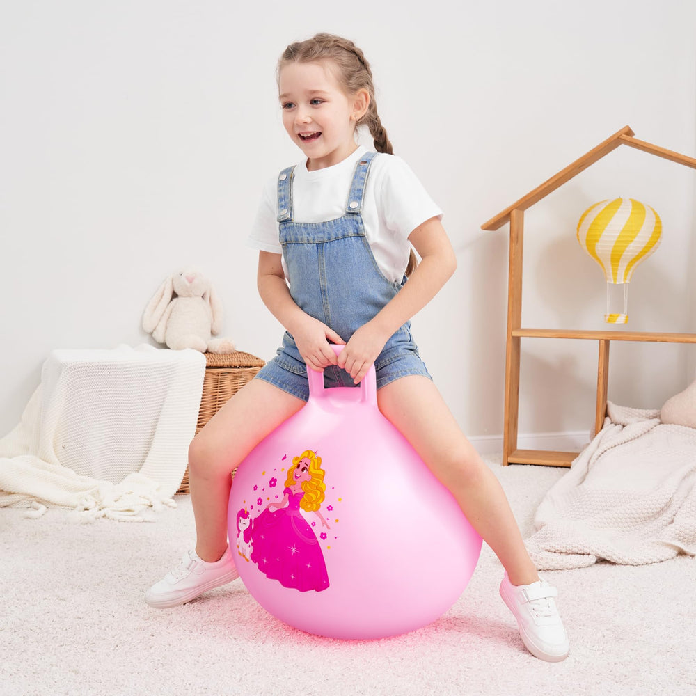 Gift-ready packaging makes the pink hopper ball a charming present.