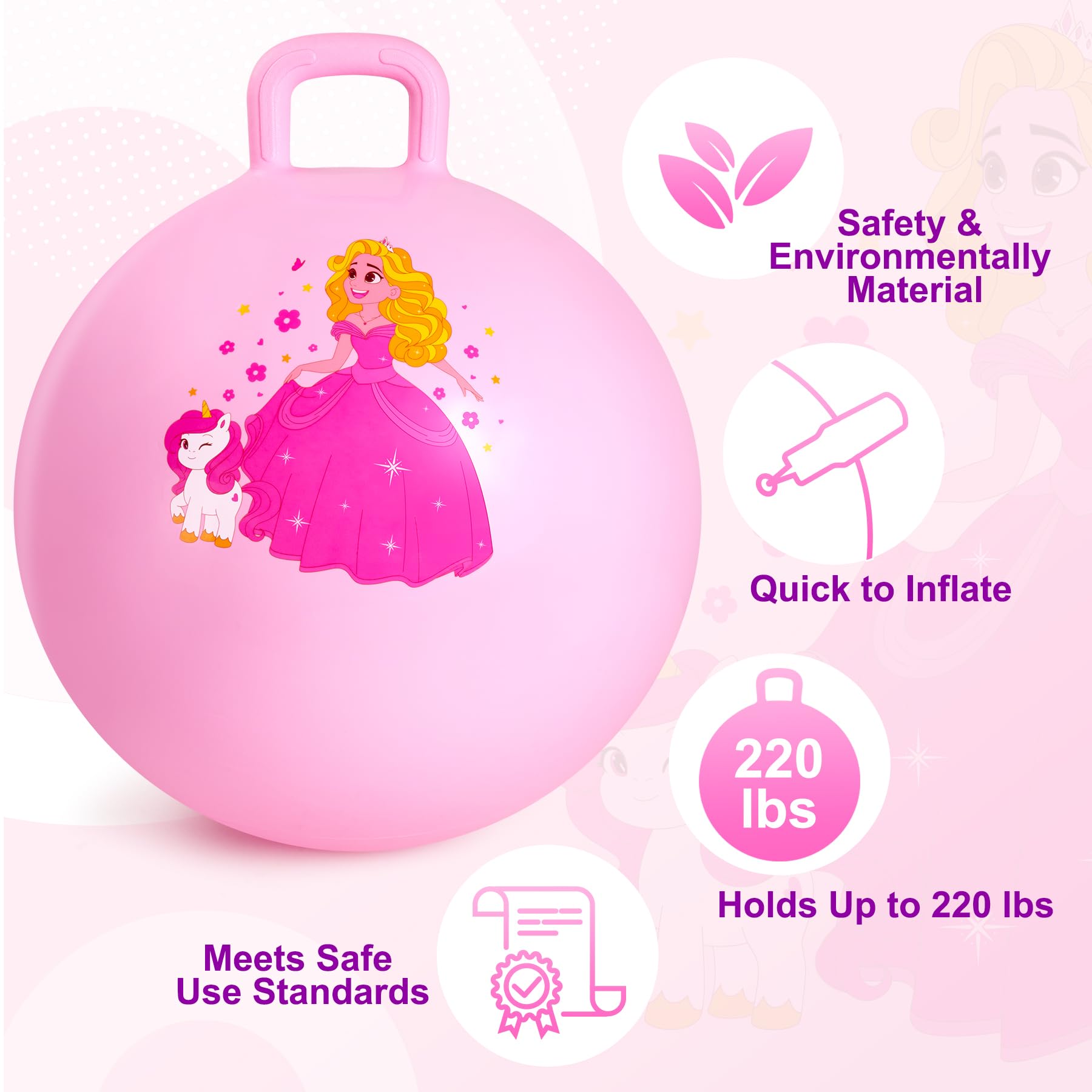 Playtime versatility: indoor and outdoor use with anti-slip base safety.