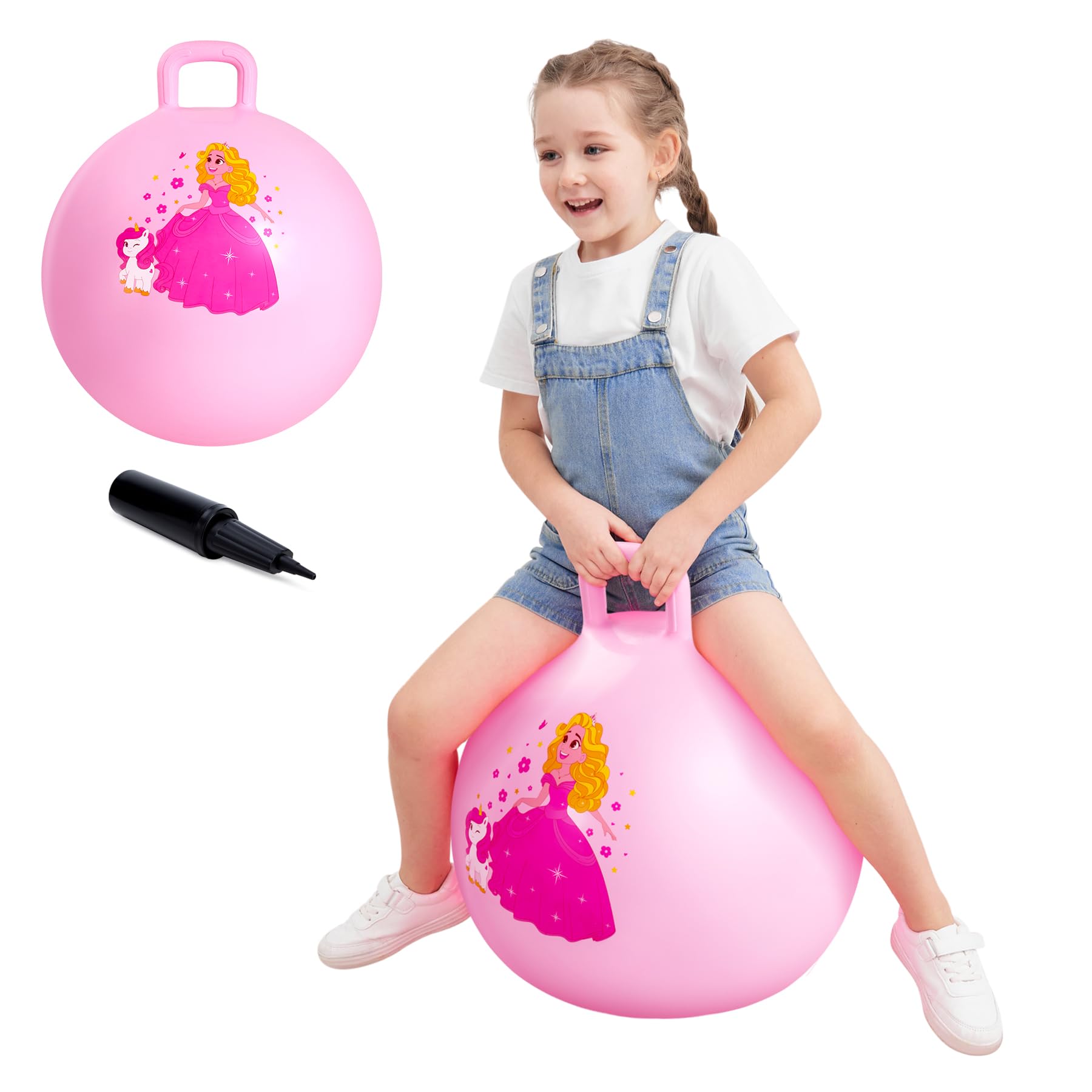 Textured handle aids grip during play and helps kids maintain balance.