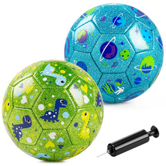 ZOOJOY dinosaur glitter size-2 soccer ball for toddlers outdoors and imagination