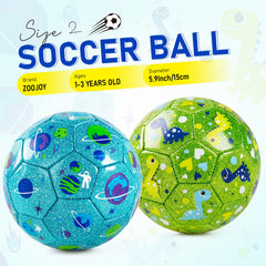 ZOOJOY planet glitter soccer ball for little players indoors or outdoors