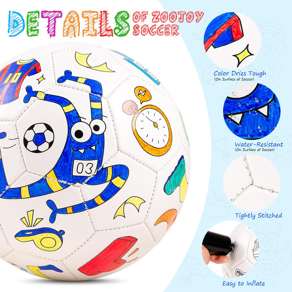 ZOOJOY size-3 soccer ball ready for painting and playtime