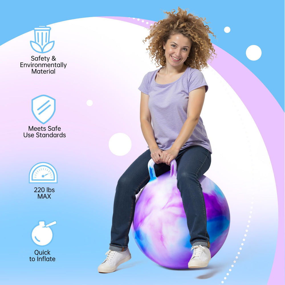 ZOOJOY ultra-thick PVC offers stability during indoor and outdoor bouncing sessions.
