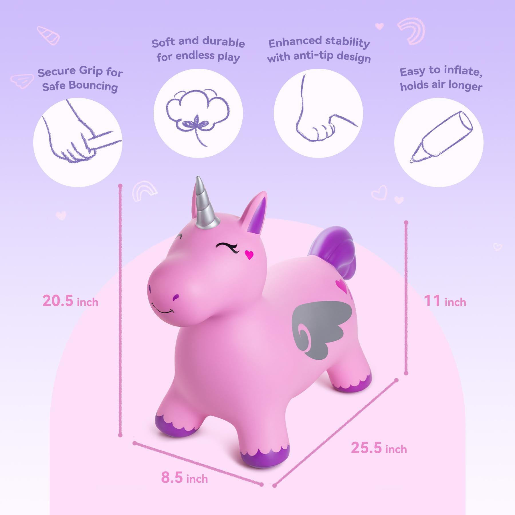 ZOOJOY Unicorn Bouncy Hopper inflation valve close-up for quick setup