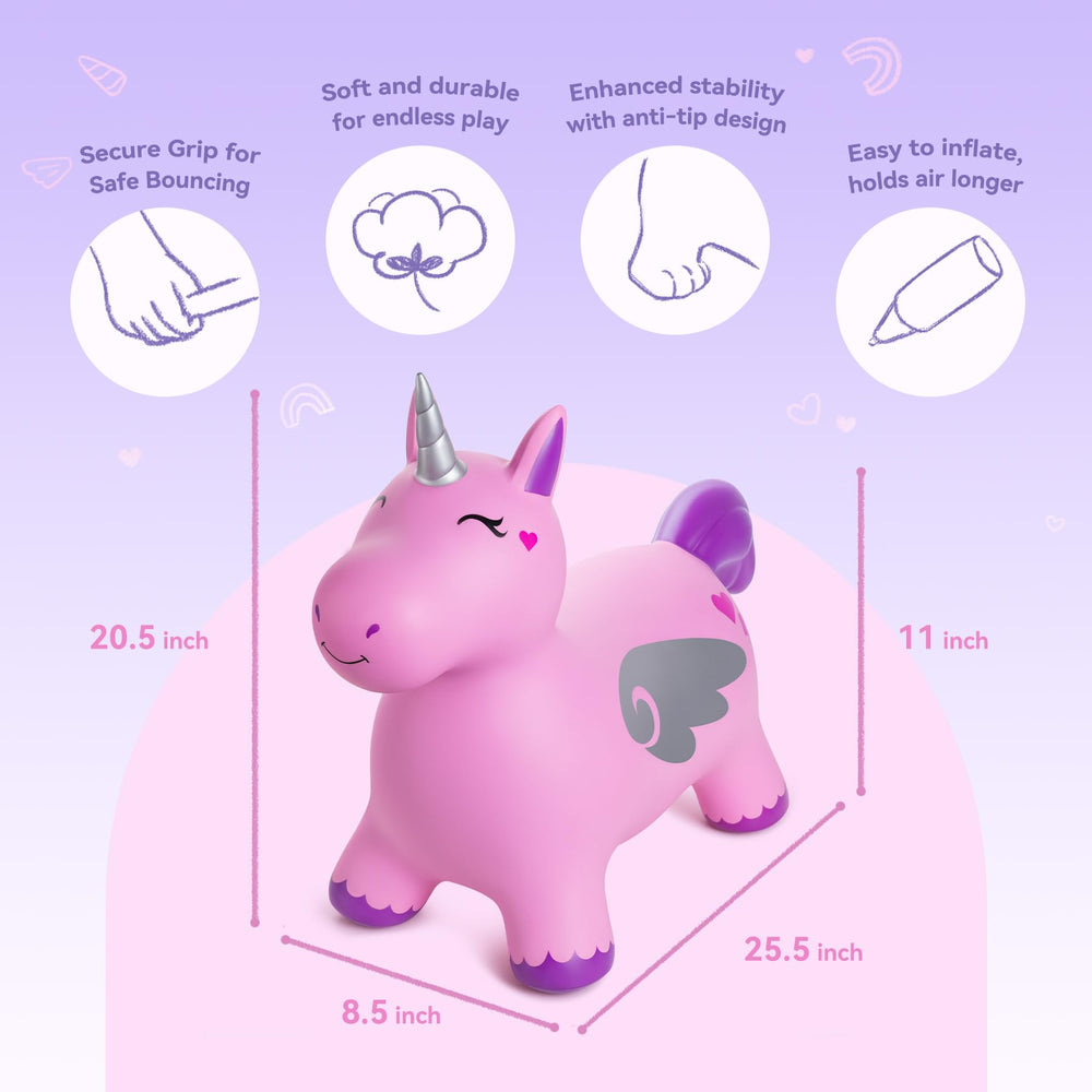 ZOOJOY Unicorn Bouncy Hopper inflation valve close-up for quick setup