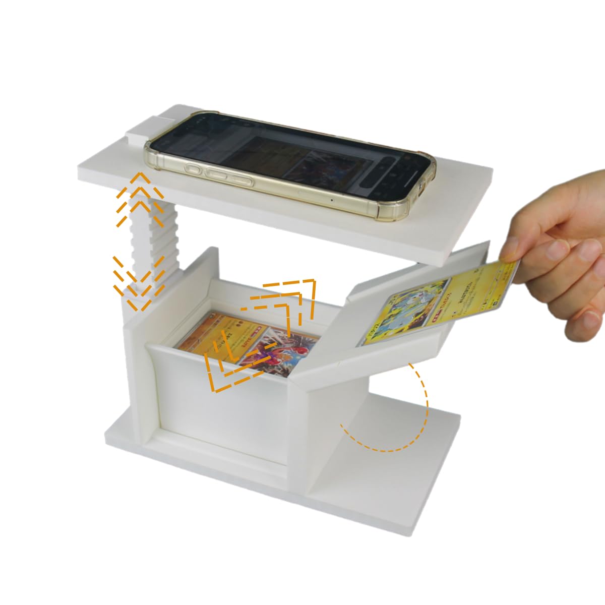 Zoravell Card Slinger demonstrates TCG/MTG insert compatibility for clear scans of sleeved and unsleeved cards.