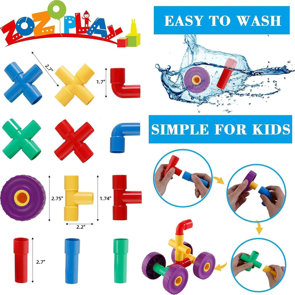 ZOZOPLAY colorful plastic pieces spark vibrant multisensory building
