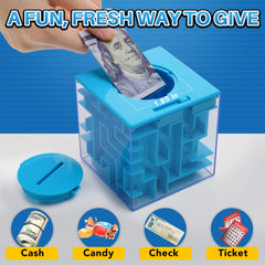 ZPISF Money Maze Box green front view for gift-ready design.
