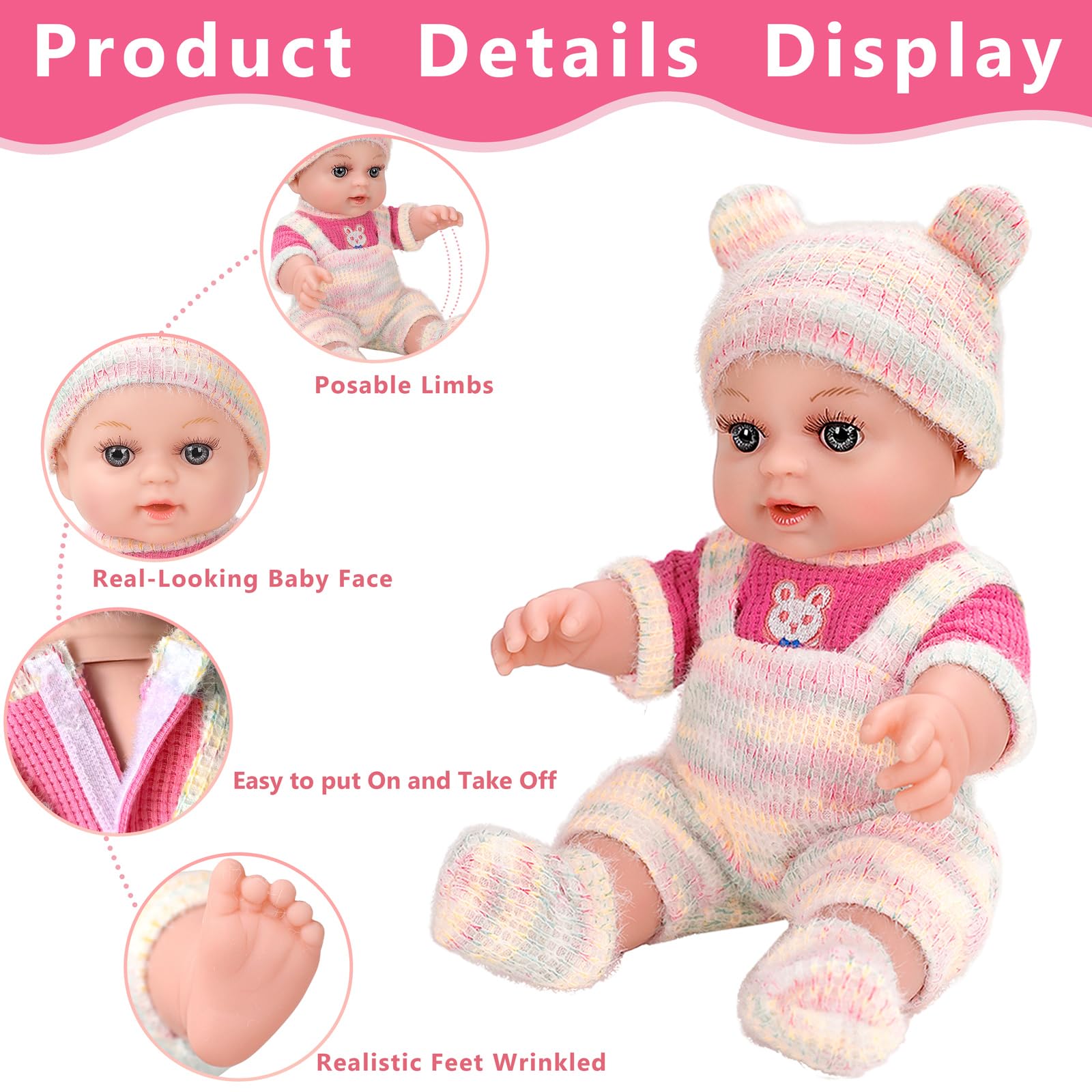 ZQDOLL baby doll bottle set supports caring role play.